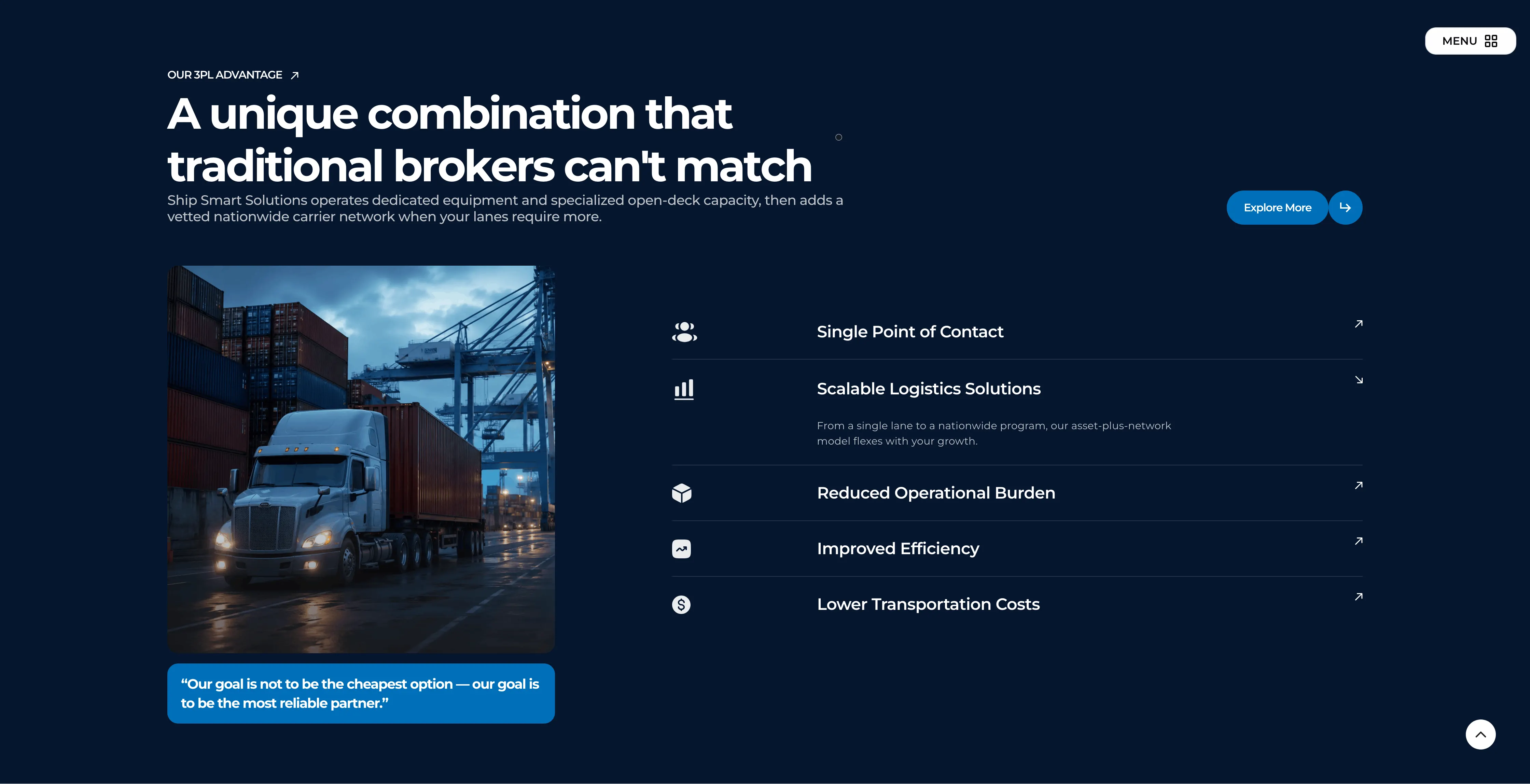 Ship Smart Solutions 3PL advantage page